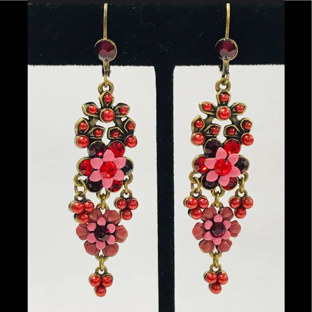 Vintage Inspired Pink Flower Whisper Dangles-NWT-Boutique